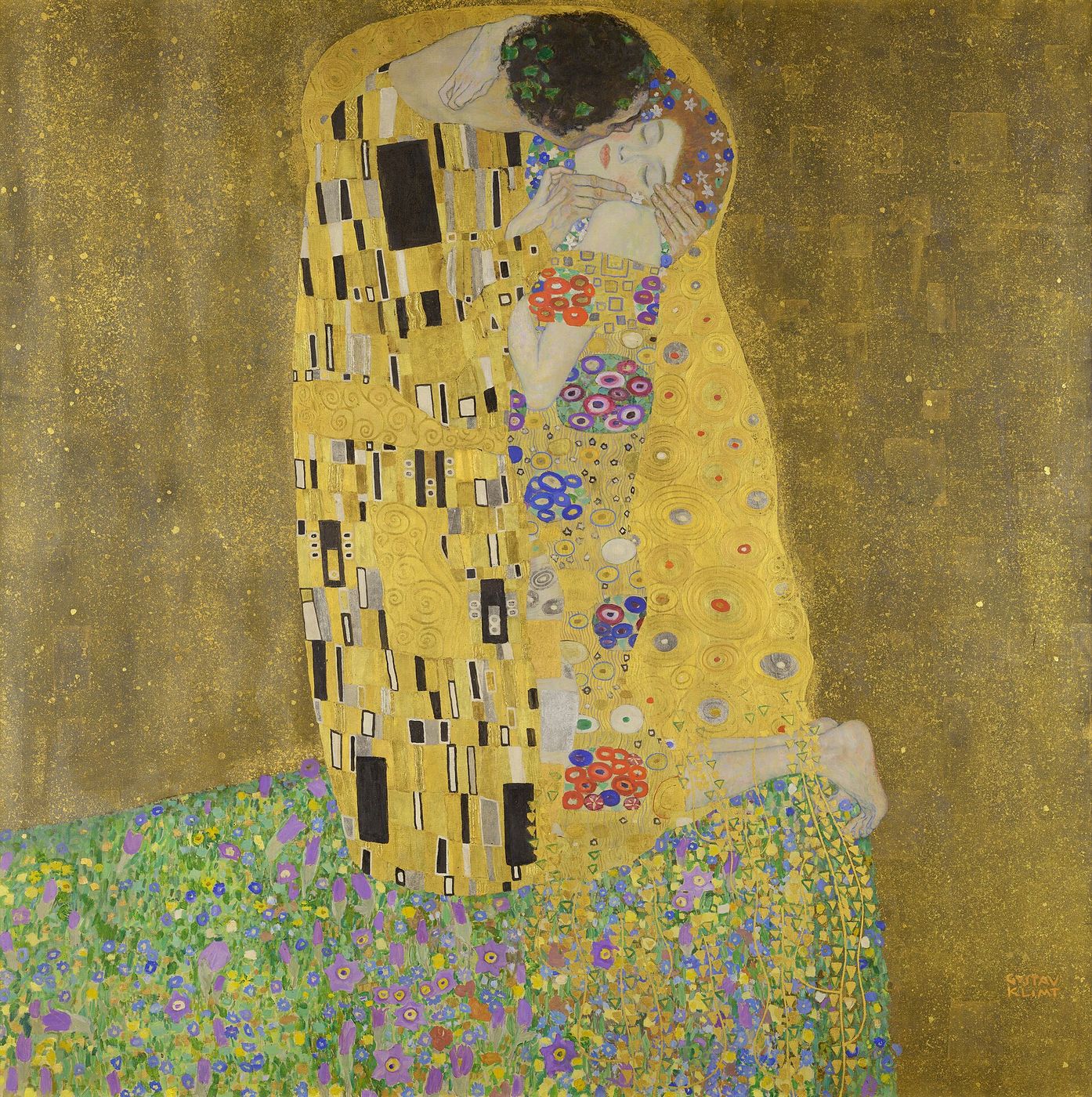 Gustav Klimt, The Kiss — closeness in gold